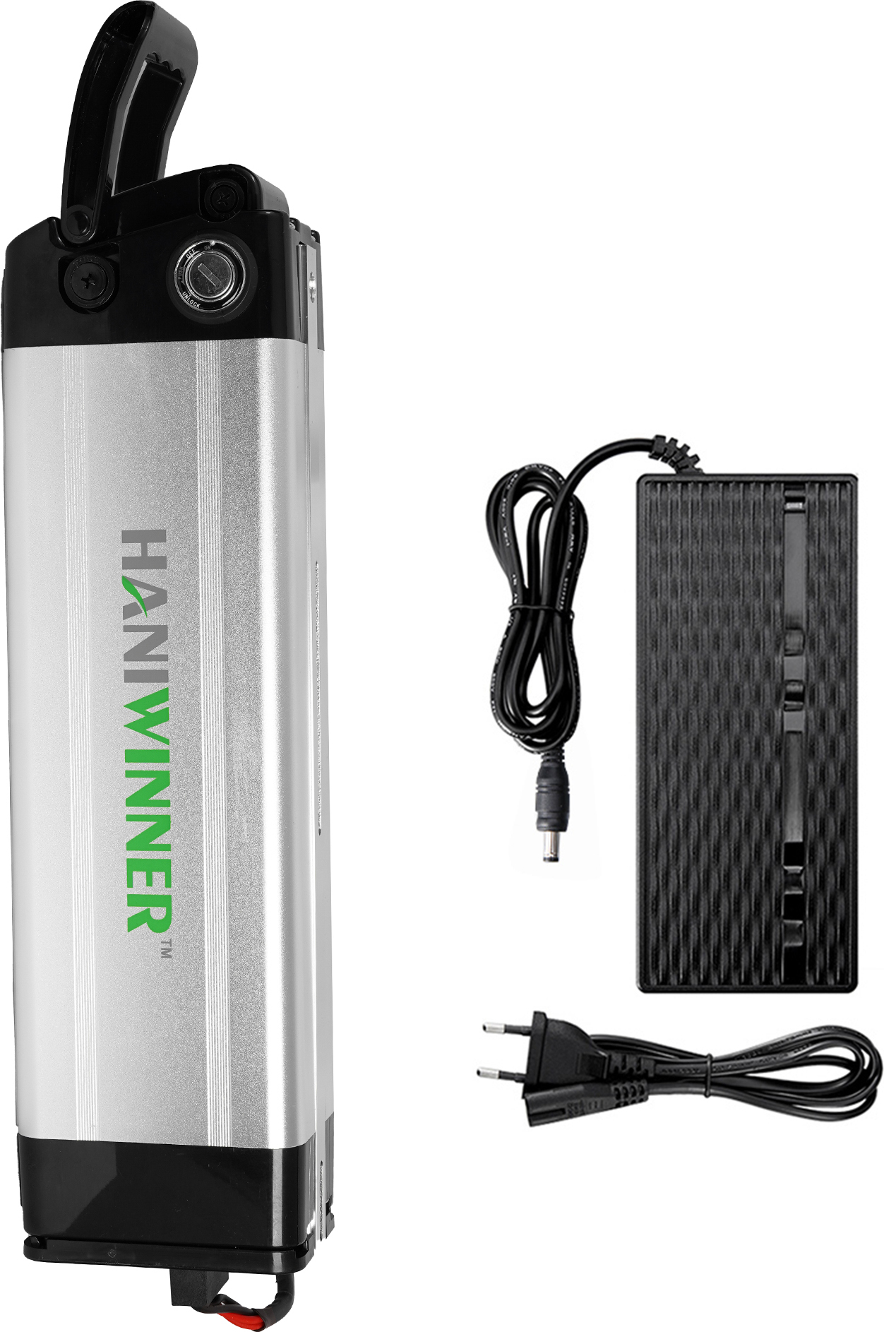 HANIWINNER Bicycle-Akku HA030-01 48V 12.5Ah Lithium-Ionen wiederaufladbare Fahrrad-Batterie mit Ladegerät