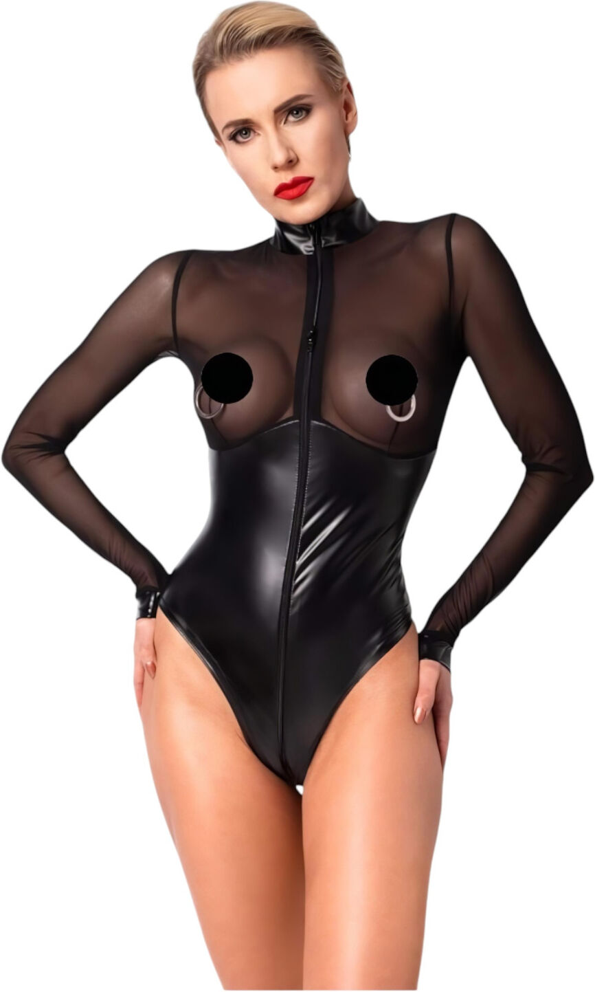 Noir - Bodystocking - Gennemsigtige Paneler - Sort