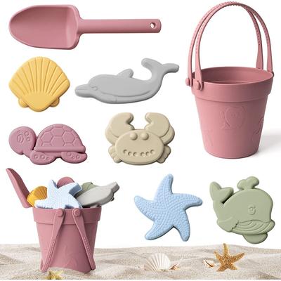 Smart Shopping Spot Silicone Beach Toy Set With Bucket & Shovel For Kids Durable Sand Play Kit red