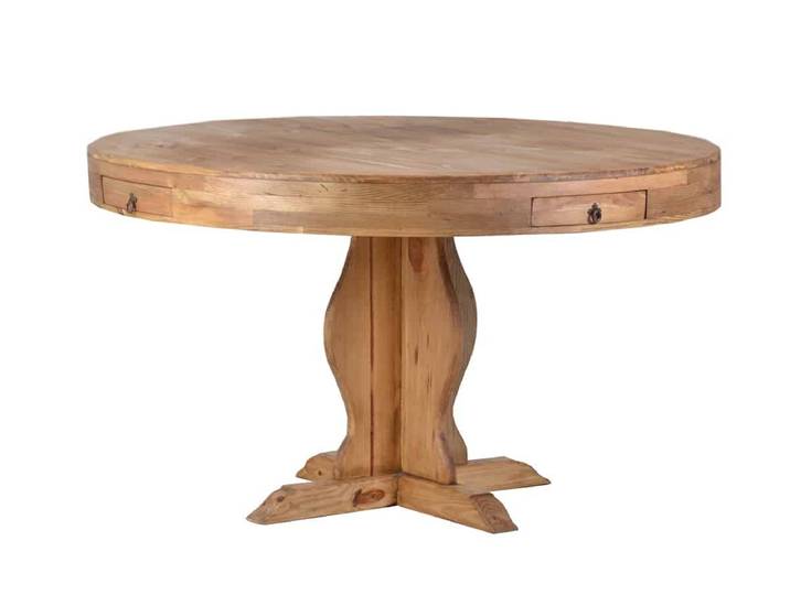 Mexico Esstisch 140cm - rund Massivholz Pinie Landhaus Mexiko Möbel Mexikanisch