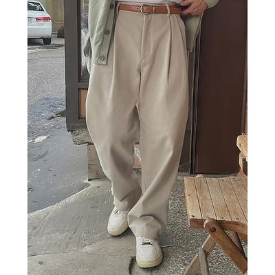 Herren Abschlußfeier Anzughose Hose Chinos Stoffhosen Knöpfe Tasche Gerader Schnitt Einfach Komfort Formell Party Arbeit Mode Klassicher Stil Aprikose Mikroelastisch