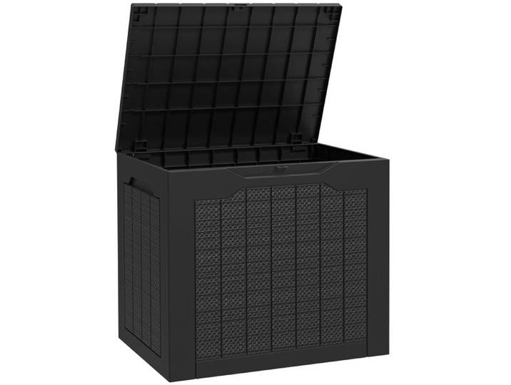 YWJ Coffre de rangement extérieur en polypropylène étanche avec poignées et support pour cadenas 56x41x50 cm Noir
