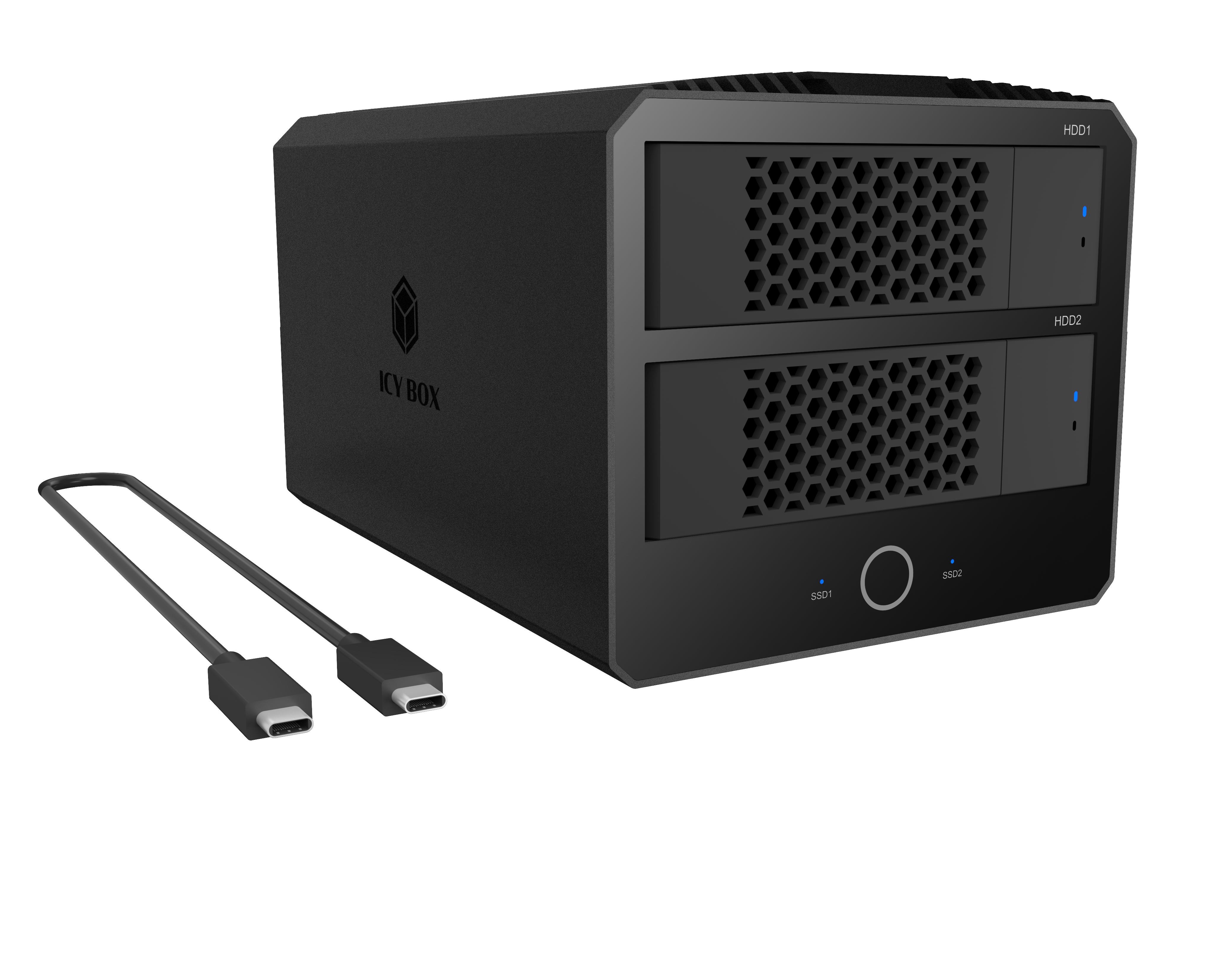 RaidSonic Icy Box Heart RAID 3722 RAID-System für 2-Bay 2,5"/3,5" SATA HDD/SSD