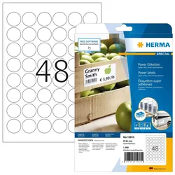 HERMA Etiketten A4 Ø 30 mm rund weiß extrem stark haftend Papier matt 1200 St.
