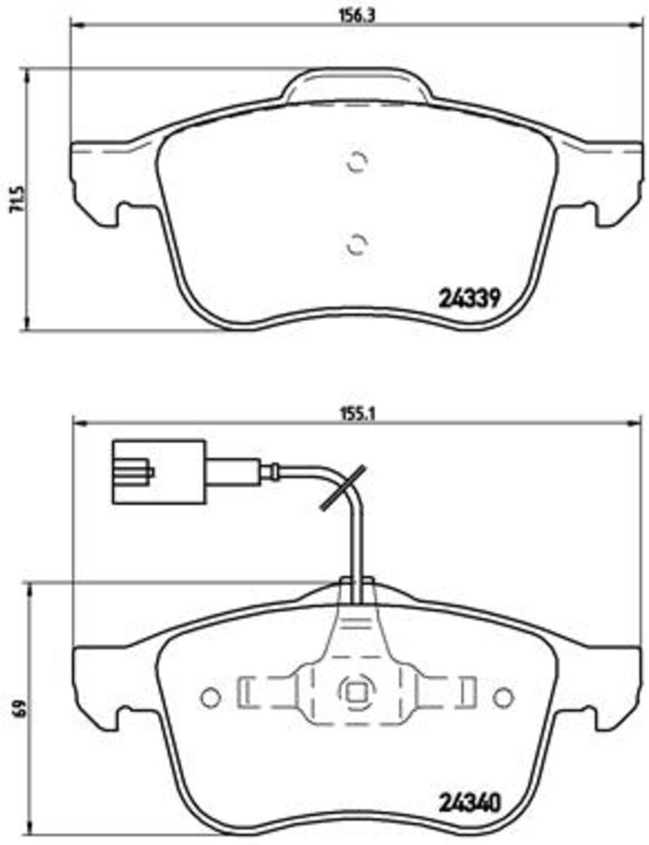 Bremsbelagsatz BREMBO P 23 103, Vorne