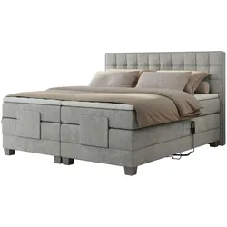 Motor Boxspringbett mit Bettkasten  ¦ grau ¦ Maße (cm): B: 188 H: 118