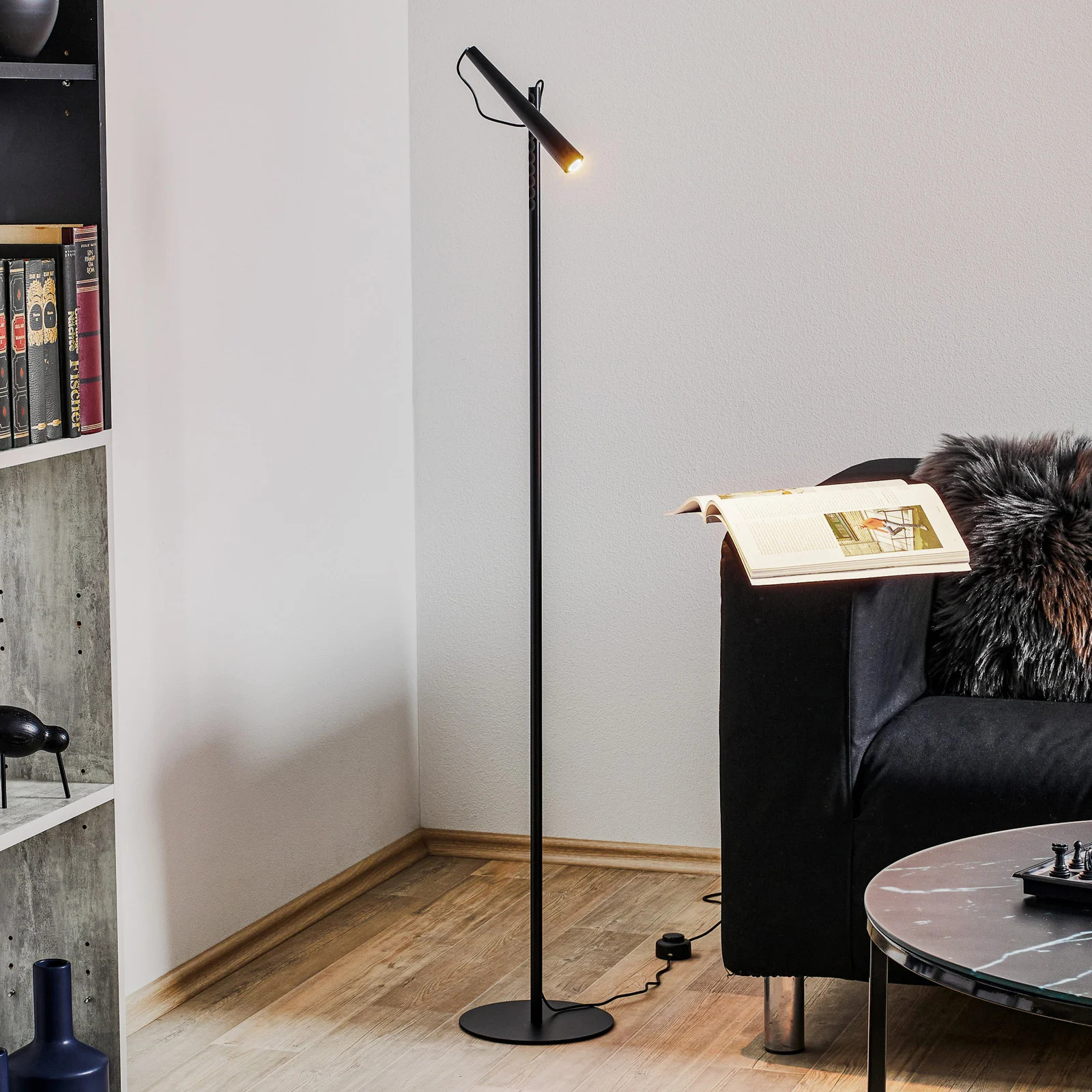 Foscarini Magneto LED vloerlamp - Zwart - Metaal