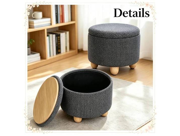 Marchepied avec tabouret à chaussures repose-pieds rond avec rangement