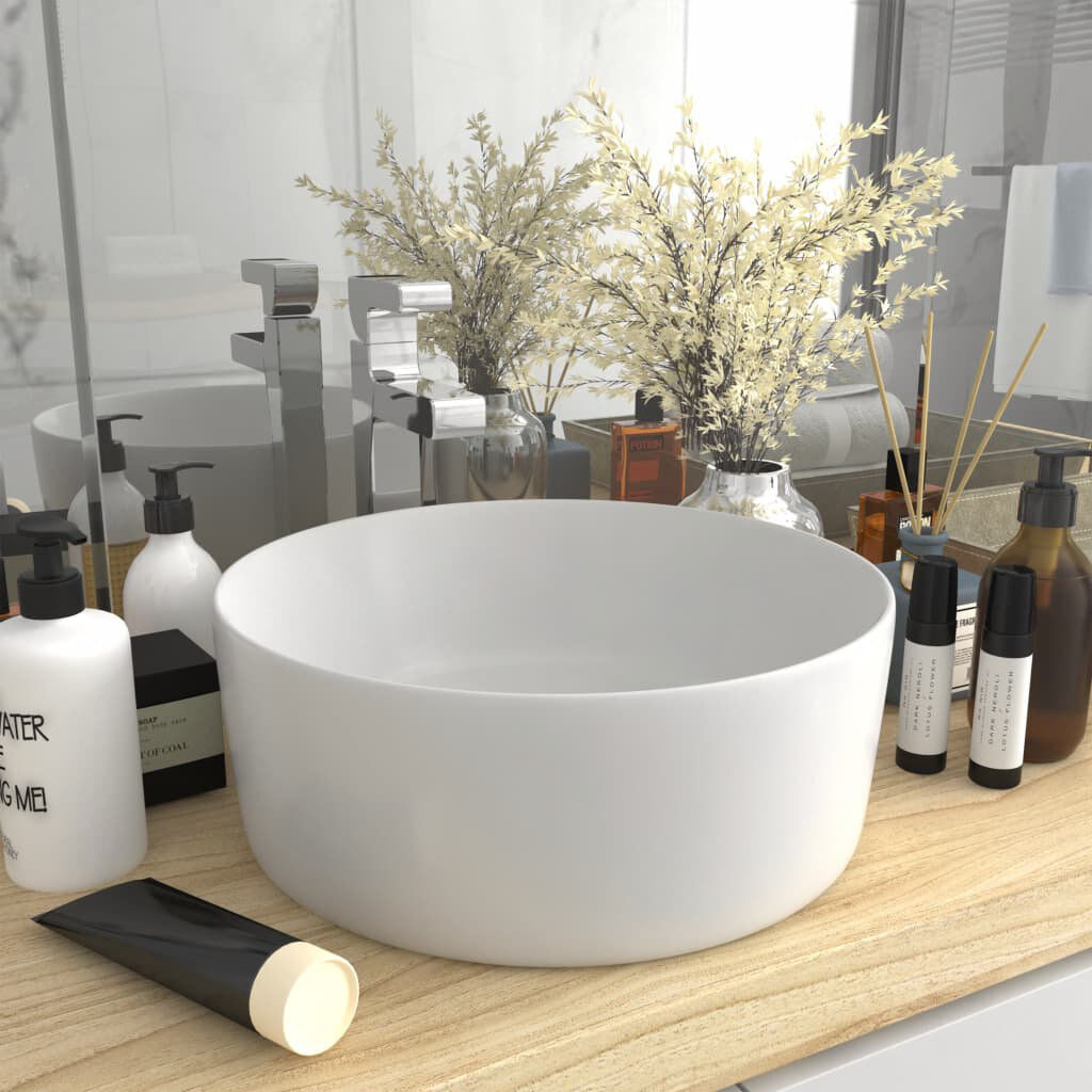 Belfry Bathroom Katha 400 mm L x 400 mm W Ceramic Circular Sink White 400mm W