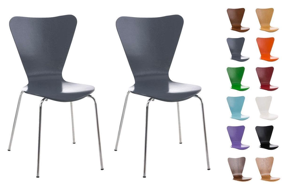 CLP Calisto Set van 2 Stapelbare Bezoekersstoelen - Grijs