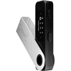 Ledger Nano S Plus - Mattschwarz (Bitcoin, Bitcoin Cash, Dash, Ether, Ethereum Classic, Komodo, Litecoin, Neo, Stellar, Ubiq, Vertcoin, Zcash), Crypto Wallet, Schwarz, Silber