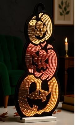 "Triple Jack-o-Lantern Ekkolight 23""H by Melrose in Orange Black Yellow (Size ONE SIZE)"
