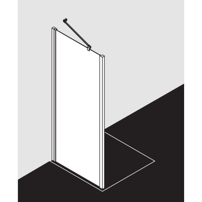 Kermi Liga Seitenwand LITWD07518VAK 75x185cm, silber hochglanz, ESG klar, auf Duschwanne