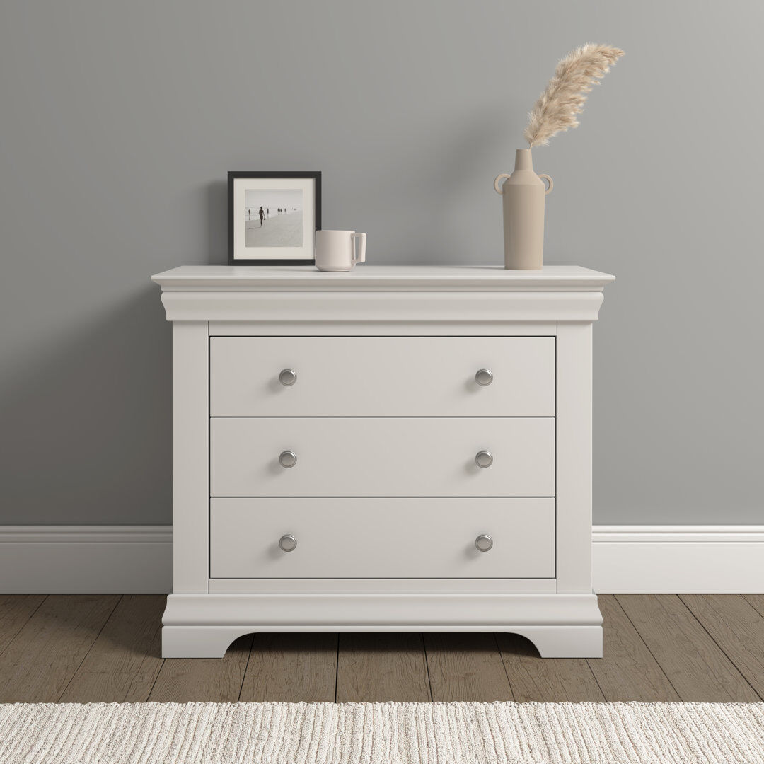 ClassicLiving Adaleya 3 Drawer Chest Ivory 75cm H X 90cm W X 43cm D
