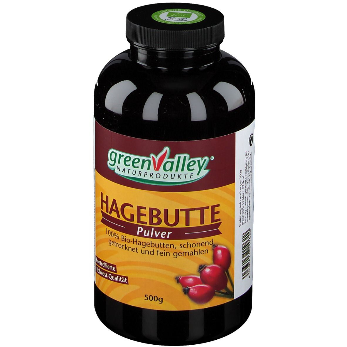 Hagebutten Pulver Bio greenvalley 500 g
