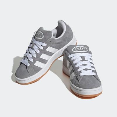 Sneaker ADIDAS ORIGINALS "CAMPUS 00S", Mädchen, Gr. 35,5, grau (grethr, ftwwht, ftwwht), Leder, Synthetik, Schuhe Sneaker, für Kinder und Jugendliche, mit Gummilaufsohle, mit Schnürung