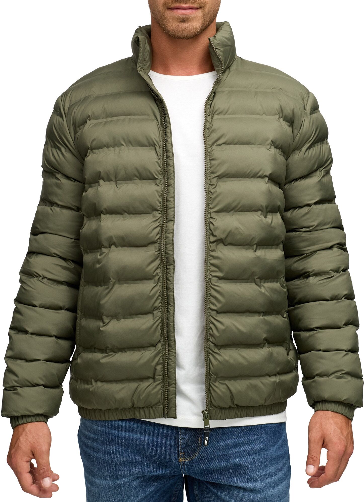 Steppjacke INDICODE "INBjarne", Herren, Gr. S, grün (army), Web, Obermaterial: 100% Polyester, regular fit, Jacken Steppjacke army S