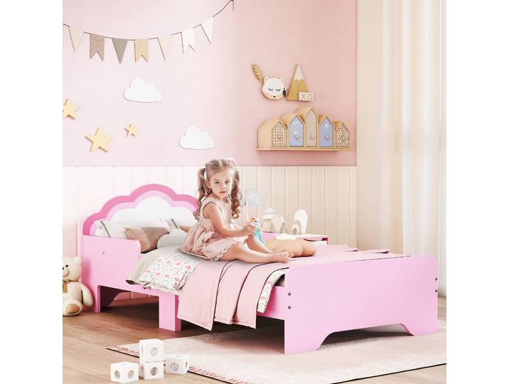 ZONEKIZ Lit Enfant Nuage Rose Moderne 143x74cm