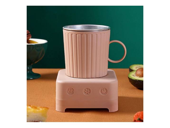 FELIXLEO Eiswürfelmaschine 2in1 Kühlcup 400ml 12V Heiz/Kühl tragbar Bier Wein Joghurt Saft pink