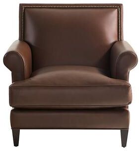 Juliana Leather Chair - Espresso Leather, Espresso Latte - Ballard Designs