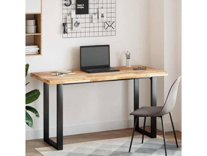 Molumvel Massivholz Akazie Schreibtischplatte 140x60x4 cm unbehandelt Tischplatte für Schreibtisch Arbeitsplatte stabil