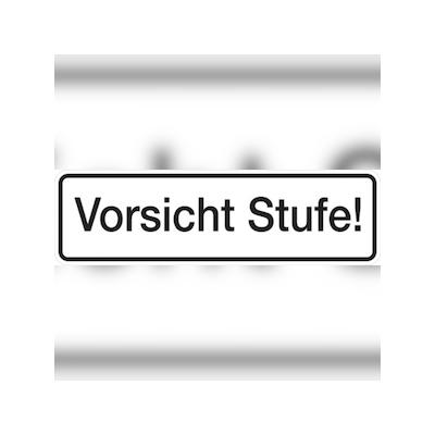 Hinweisschild, Vorsicht Stufe!, 70 x 240 mm - 240x70x0.45 mm Aluminium geprägt