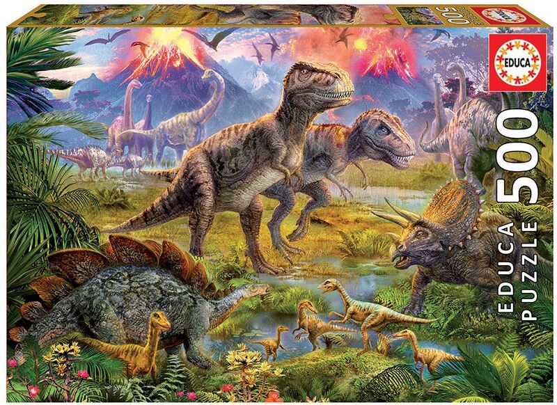 Puzzle 500 pcs Rencontre entre dinosaures - Educa