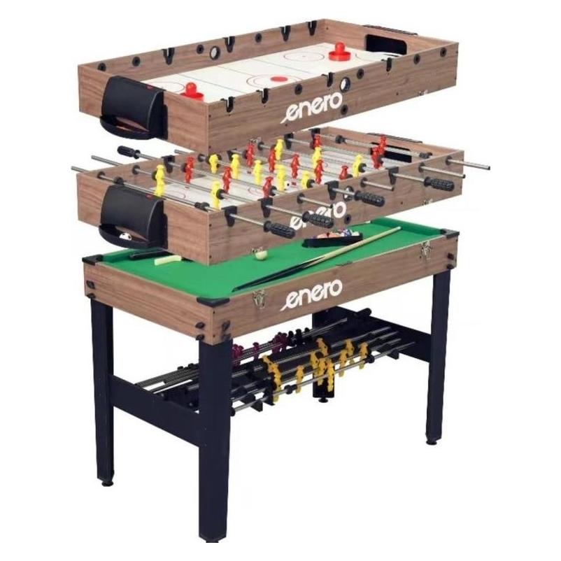 Enero STÓŁ DO GRY 3W1 WOODEN PIŁKARZYKI BILARD CYMBERGAJ 121x61x81CM (5902431056036)