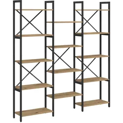 vidaXL Regal Eiche handwerklich 156 x 25 x 167.5 cm Holzwerkstoff
