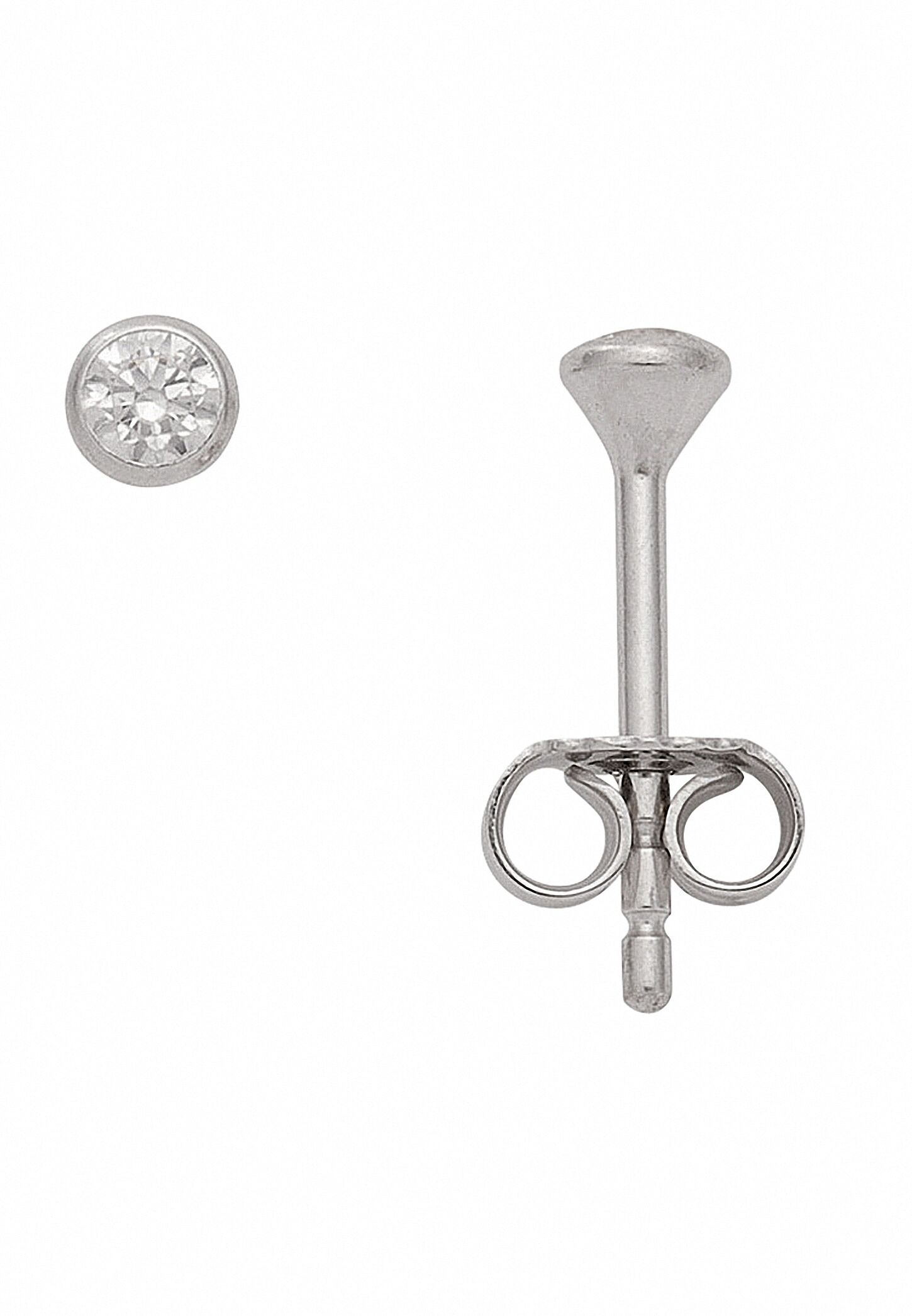 Paar Ohrstecker ADELIA´S "585 Weißgold Ohrringe Ohrstecker mit Zirkonia", silber, Ohrringe, Damen, Weißgold 585, Paar Ohrstecker