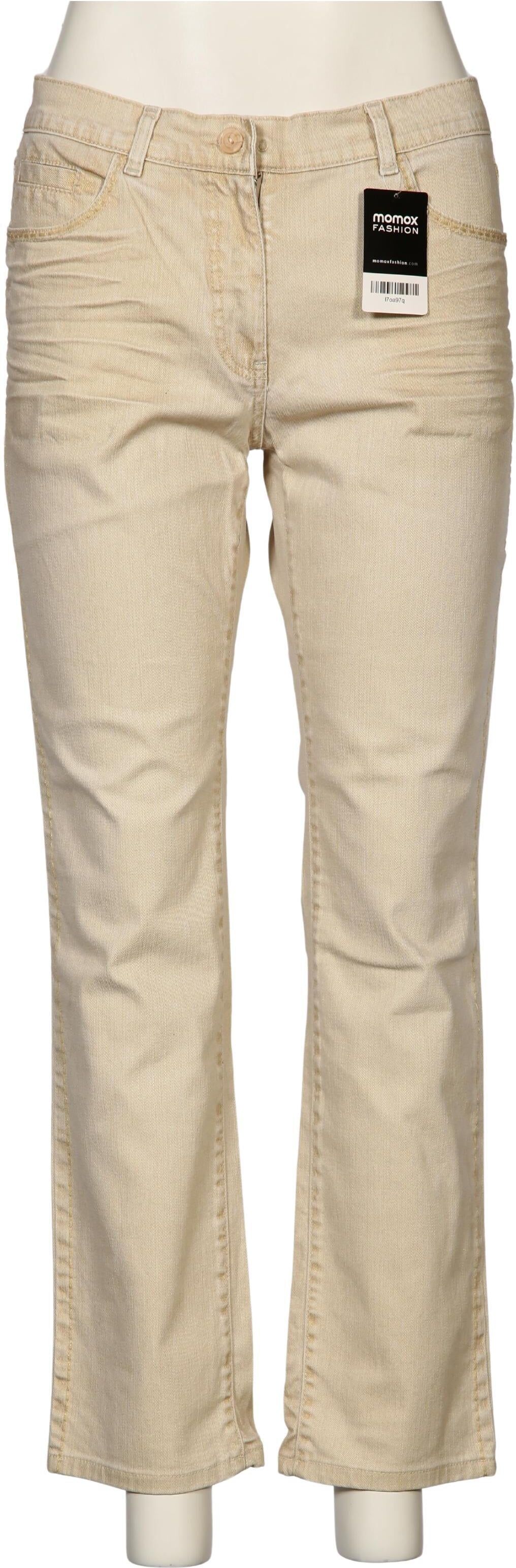 Carlo Colucci Damen Jeans, Beige, Gr. EU 44, Baumwolle / Elasthan - Second Hand