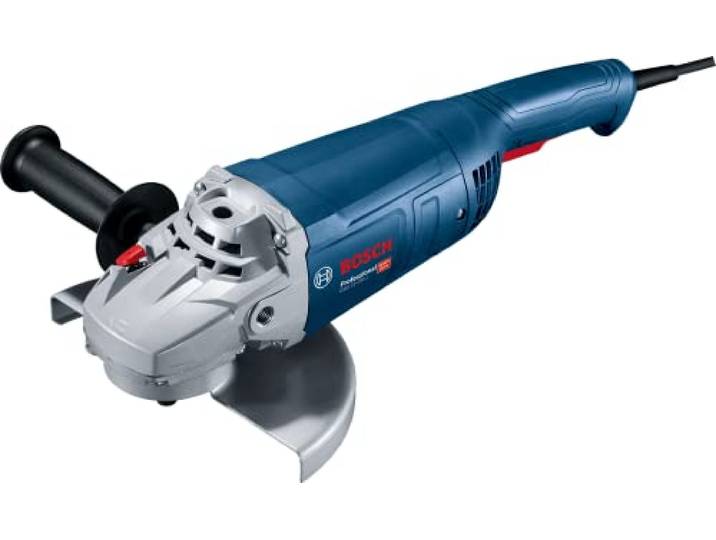 Bosch PRO Winkelschleifer GWS 22-230 J (Leistung 2.200 Watt, inkl. Zweilochschlüssel, Aufnahmeflansch, Spannmutter, Abdeckschutz, Zusatzhandgriff)