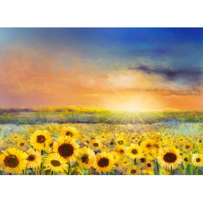 Fototapete PAPERMOON "Painting Sunflowers", bunt, B:2m L:1,49m, Vlies, Tapeten