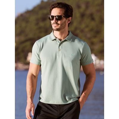 Poloshirt LERROS "Poloshirt in weicher Seersucker-Qualität mit Brusttasche", Herren, Gr. 3XL, grün (bay grün), 97% Baumwolle, 3% Elasthan, ohne Ausschnitt, Shirts