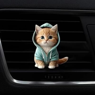 Uplift Picks Cute Cat Car Air Freshener Vent Clip Aromatherapy Diffuser blue