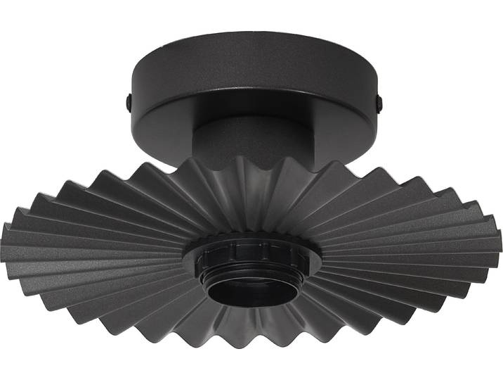 OSRAM Decor Plissee dekorative Lampenschirm-Deckenlampe mit E27 Fassung, aus Metall, 200mm, IP20, dunkelgrau