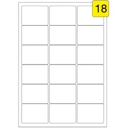 Etiketten weiß 63,5 x 46,6 mm 100 Blatt 1800 Stück Inkjet Laser