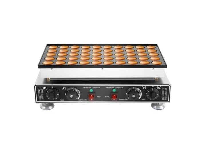 VonVVer 1800W Elektrische Poffertjes-Pfanne Ø45mm 50 Stk. Mini-Pfannkuchenmaschine mit Timer & Temperaturregelung Kommerzielle Pfannkuchen Maschine Antihaft-Beschichtung Pfannkuchenmaker für Cafés