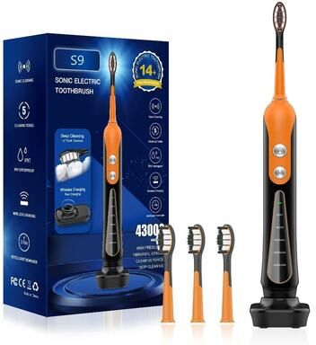 Uplift Essentials Cordless Ultrasonic Whitening Toothbrush With USB Rechargeable Power black