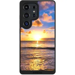 Nivocase Handyhülle für Samsung Galaxy S25 Ultra Hülle NIVOpure Case Schwarz Meer Sonnenuntergang Strand (Samsung Galaxy S25 Ultra), Smartphone Hülle, Schwarz