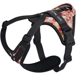 Julius-K9 K9 Longwalk light sele w/handle+trackerpocket,Pink flower,S (S, Hund, Allgemein), Halsband + Leine