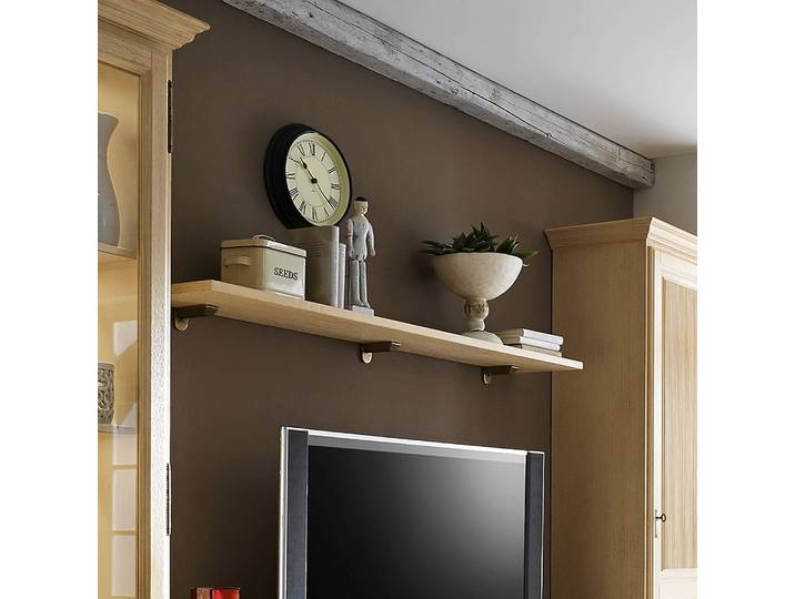 Etagère murale Pin massif teinté et verni Beige 170cm