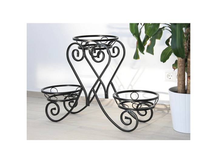 DanDiBo Blumentreppe Metall Schwarz 89 cm Kw403, 89x59x31 cm, Wohnzimmer, Wohnzimmertische, Blumenständer
