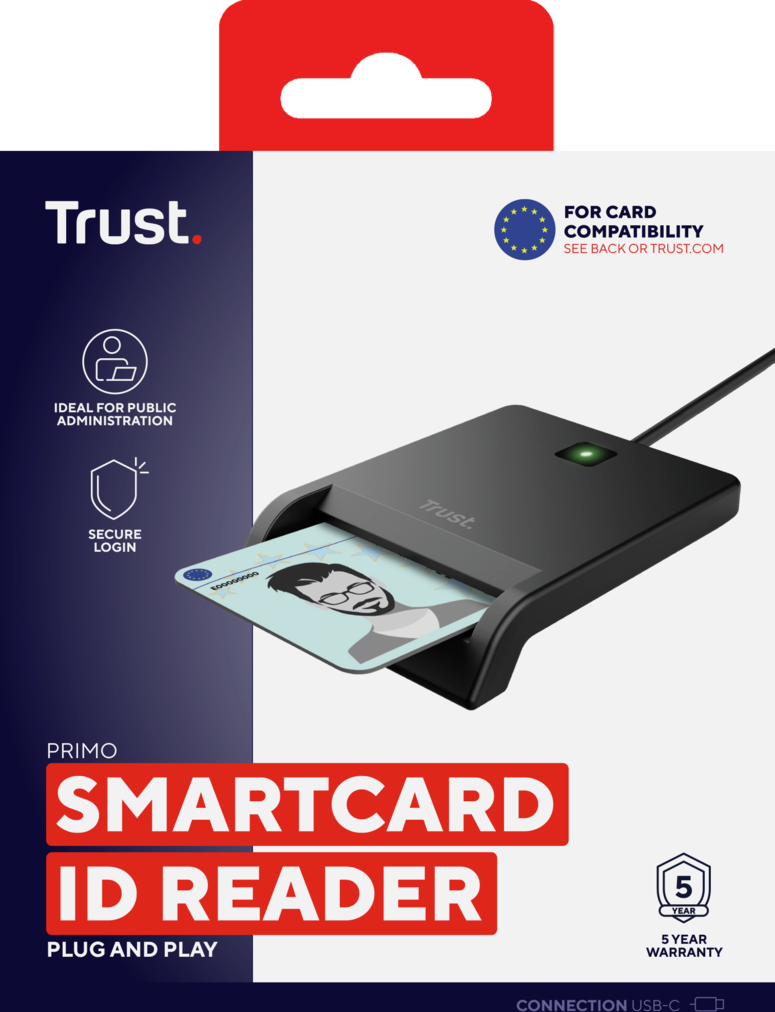 Trust Primo USB-C DNI Älykortinlukija