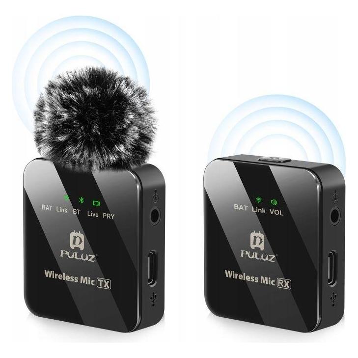 Puluz Mikrofon Mikrofon Bezprzewodowy Bluetooth 3,5mm Trs Trrs Do Telefonu Aparatu Kamery / Pu3153b (PULUZ)