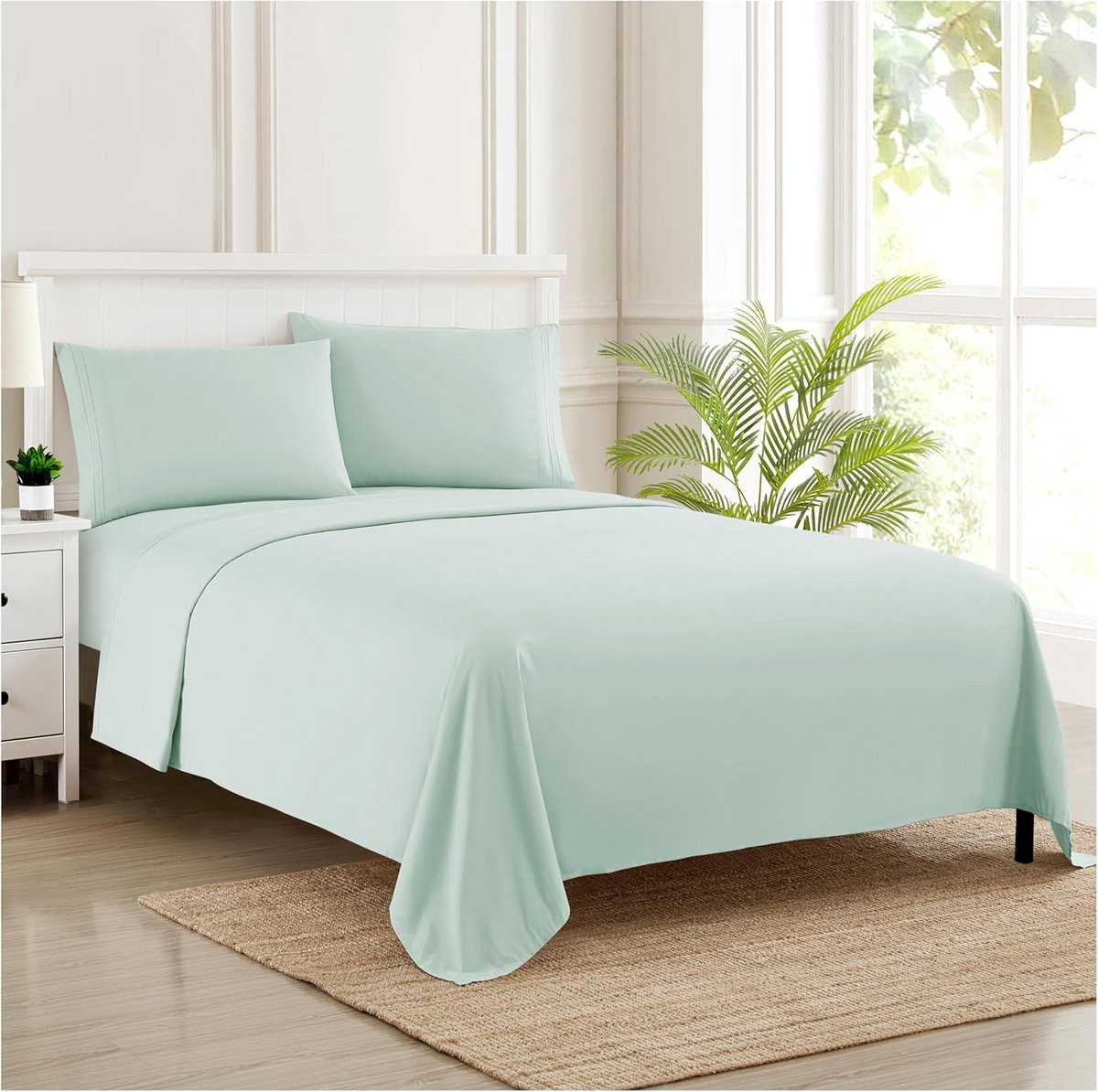 Luxe 4-delige microvezel beddengoed set met diep insluitbare hoeslakens voor volwassenen
