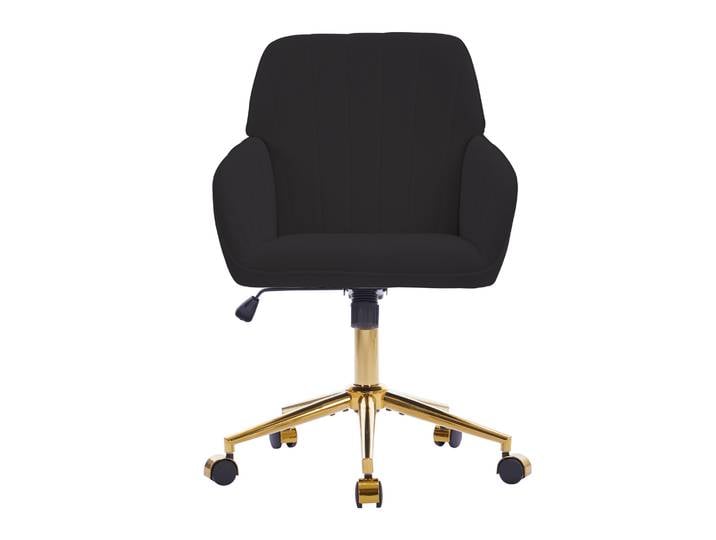 Chaise de bureau pivotante en velours, chaise de bureau ergonomique noire avec dossier, chaise d'ordinateur réglable en hauteur avec hauteur d'assise de 50-59 cm, chaise de travail confortable