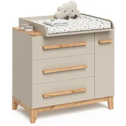 VitaliSpa Wickelkommode Malia, Cashmere/Artisan, 98 x 98 cm mit Schubladen