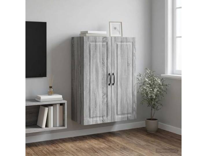 VIHHQGC Wandschrank 66 x 34,5 x 90 cm aus Holzwerkstoff in Sonoma-Grau Verstellbare Regalböden, robuste Oberfläche, vielseitig nutzbar, pflegeleichte Reinigung, moderne Optik