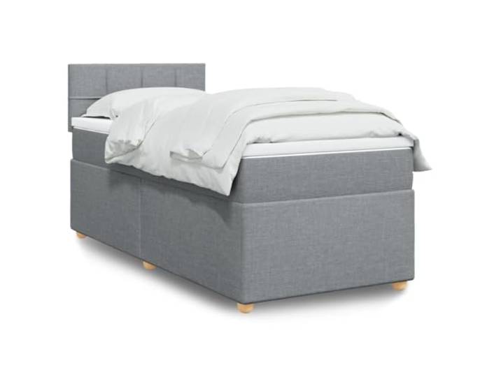 RJPLMFV Lattenrost mit Matratze, Stoff, Hellgrau, 90 x 200 cm Taschenfedern, abnehmbarer Bezug, waschbar, individuelle Unterstützung, atmungsaktiver Komfort
